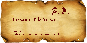 Propper Mónika névjegykártya
